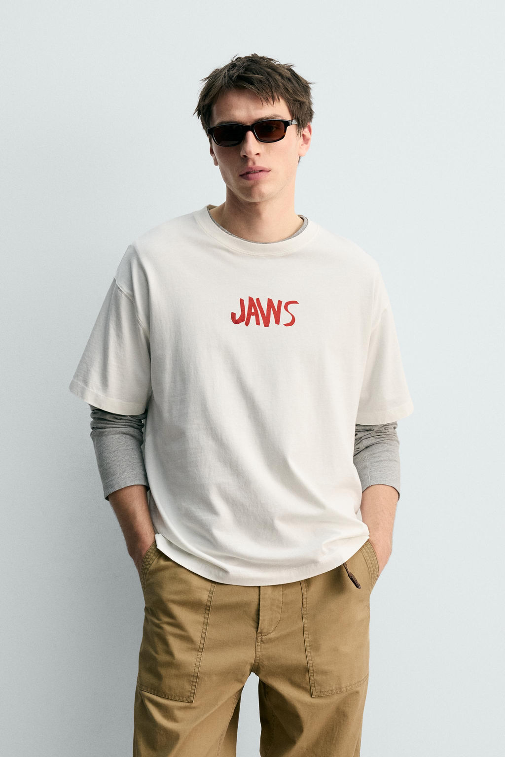 CAMISETA ILUSTRACI?N JAWS UCS LLC AND AMBLIN X DYLAN?S T-SHIRT CLUB X ZARA / blanco  фото 2