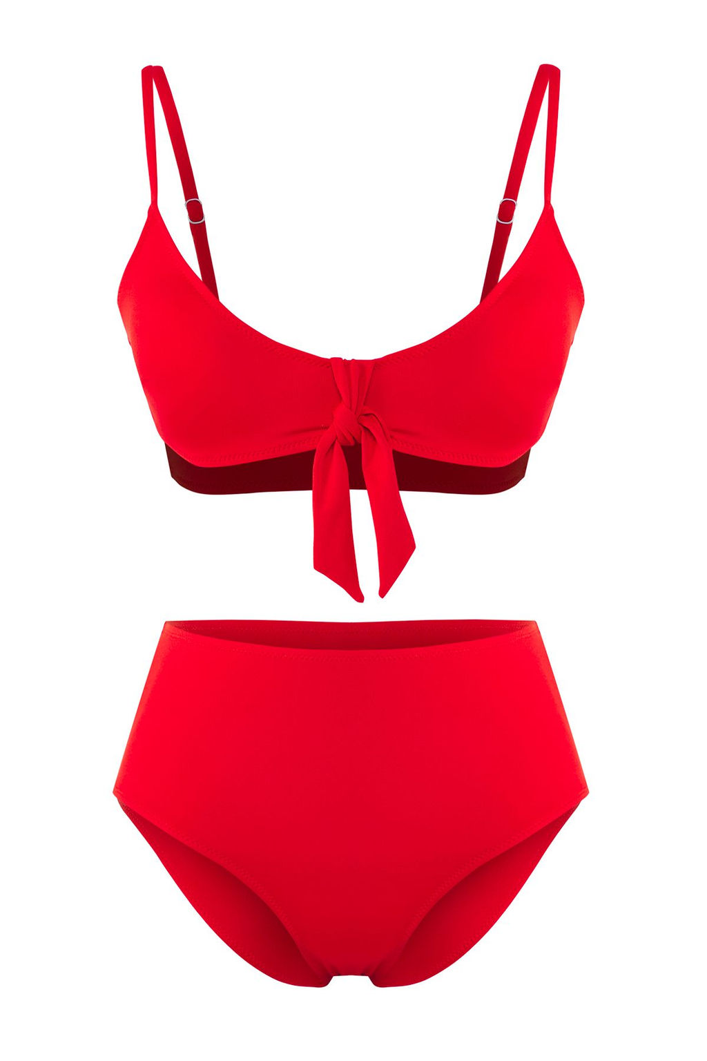 TRENDYOLMILLA Soyut Desenli Ucgen Baglama Detayl? Normal Bel Bikini Tak?m? TBESS25BT00186  фото 14