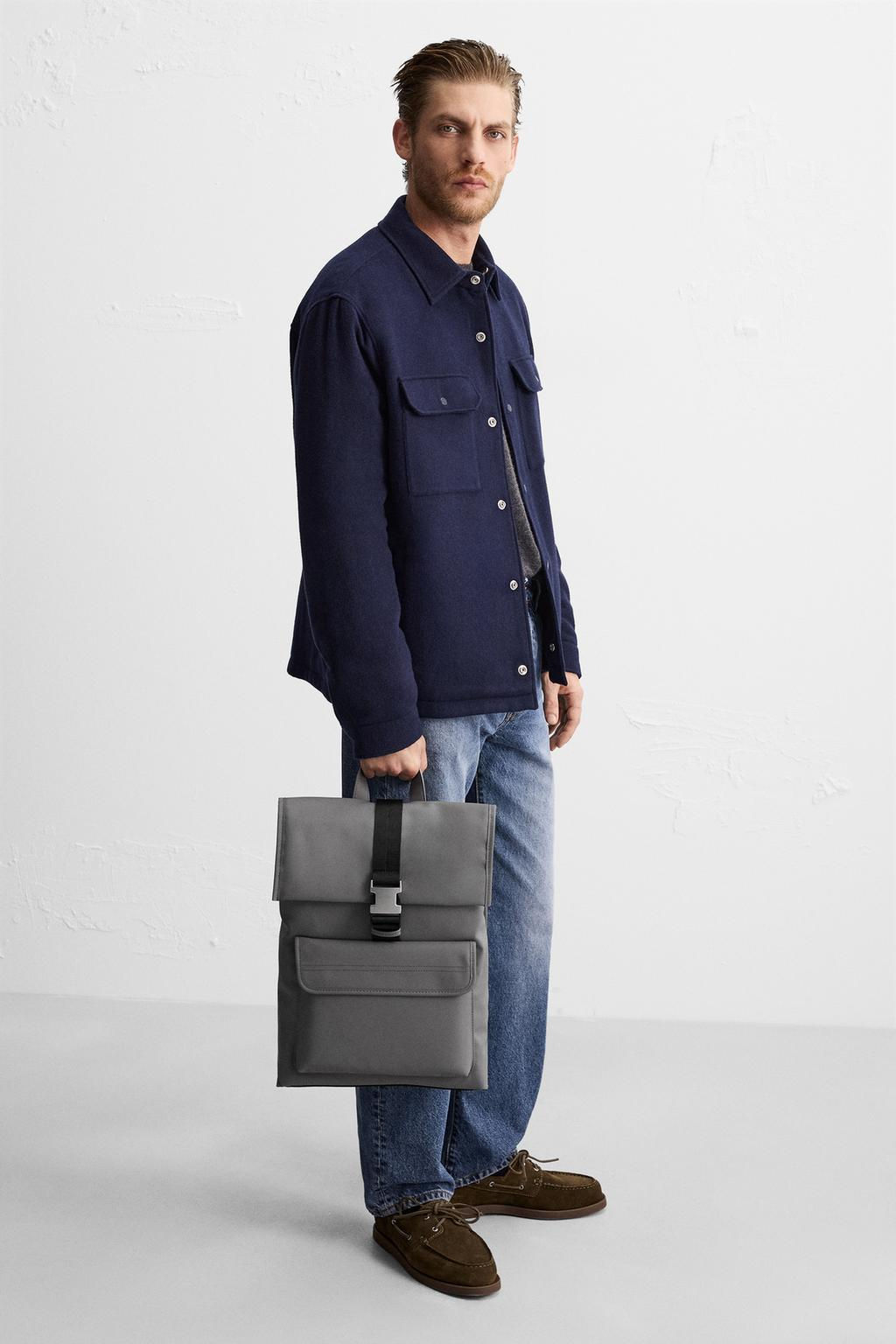 RUBBERISED BACKPACK WITH FLAP - Zara фото 11
