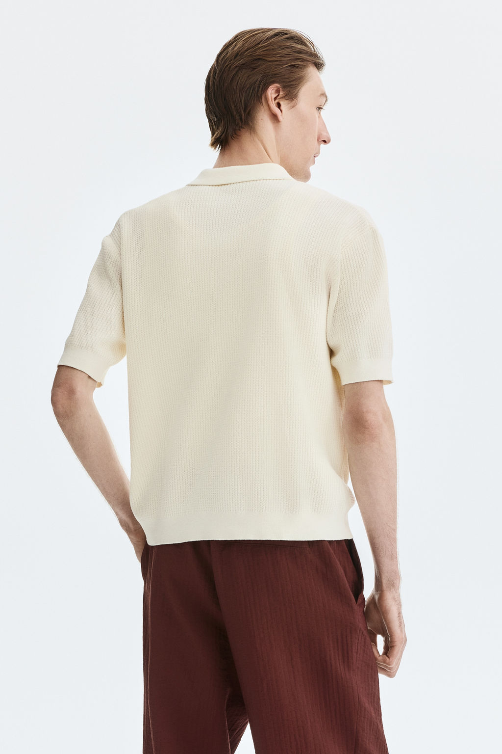 Polo en punto trenzado Regular Fit - H&m фото 5