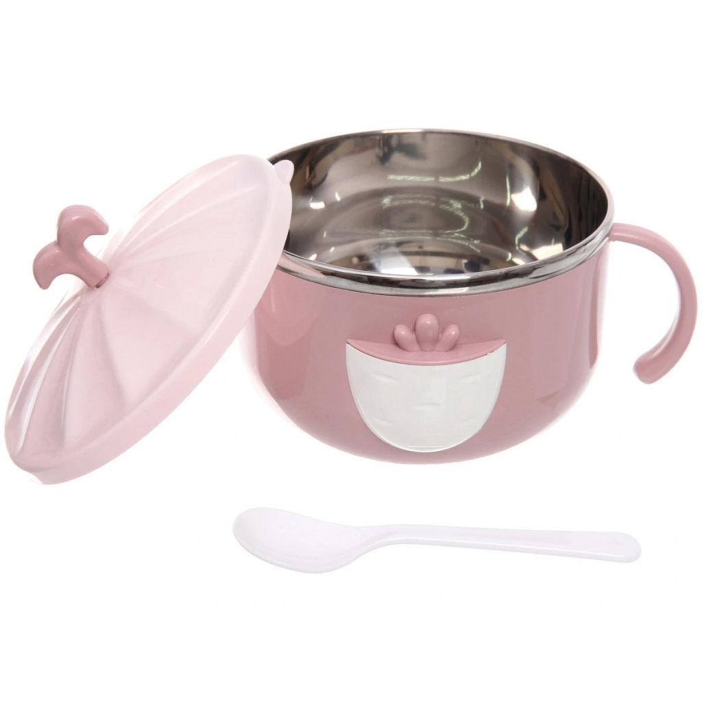 Ланч-бокс пластиковый "SEGRETO" с ложкой 14*9см пыльная роза