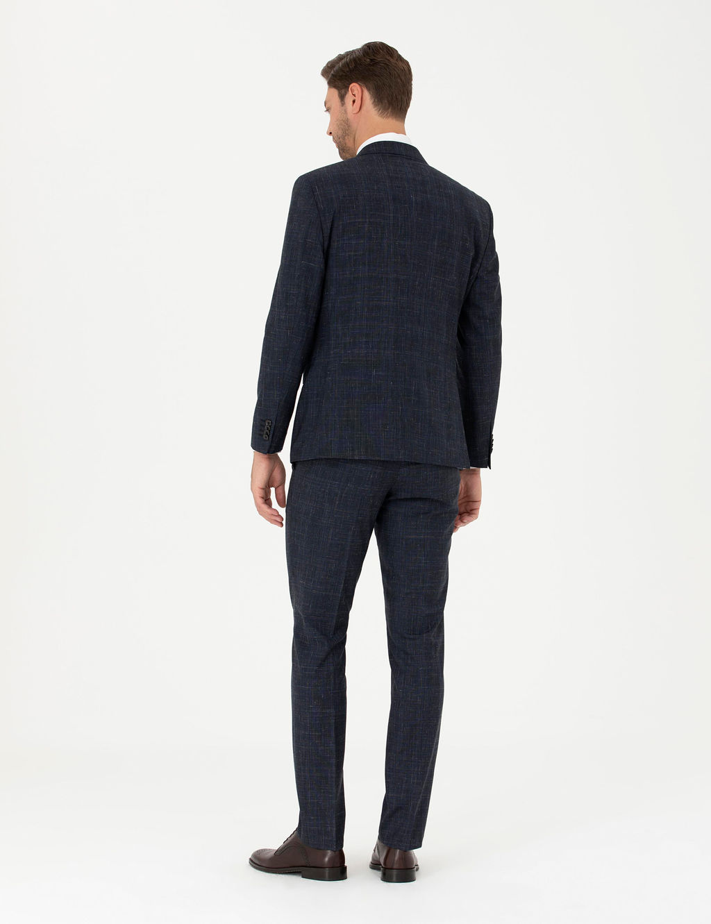 Lacivert Slim Fit Tak_m Elbise