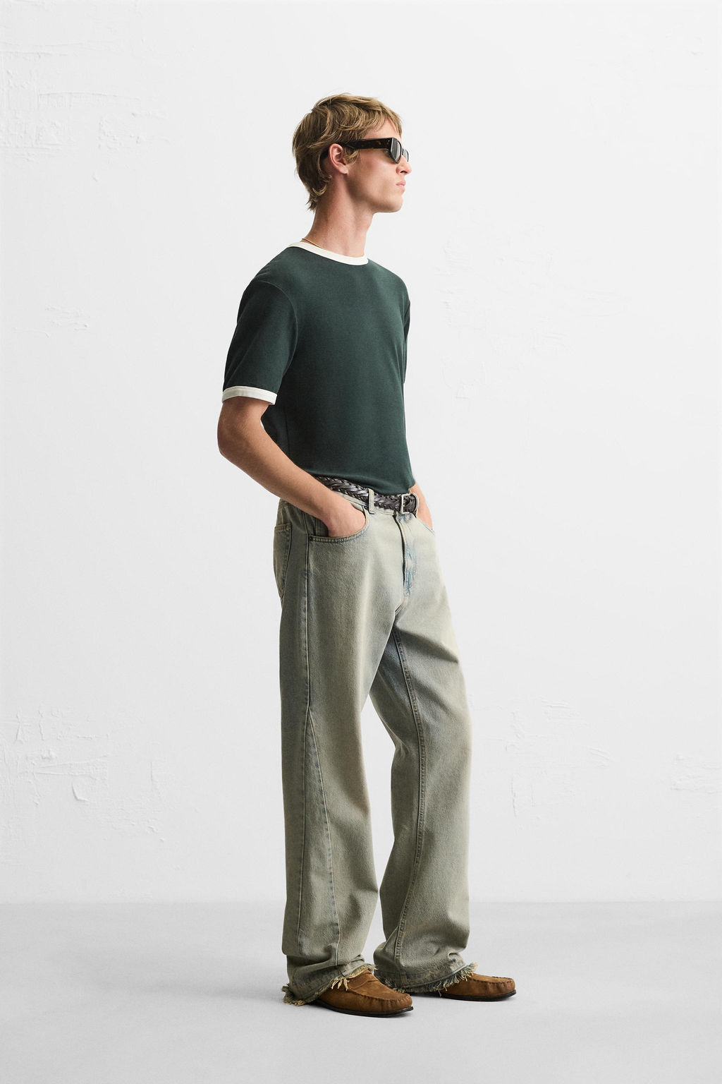 BASIC CONTRAST RIB T-SHIRT - Zara фото 4