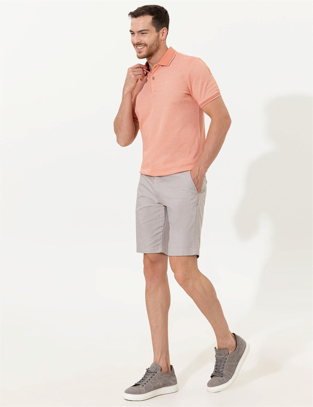 Gri Regular Fit Bermuda _ort