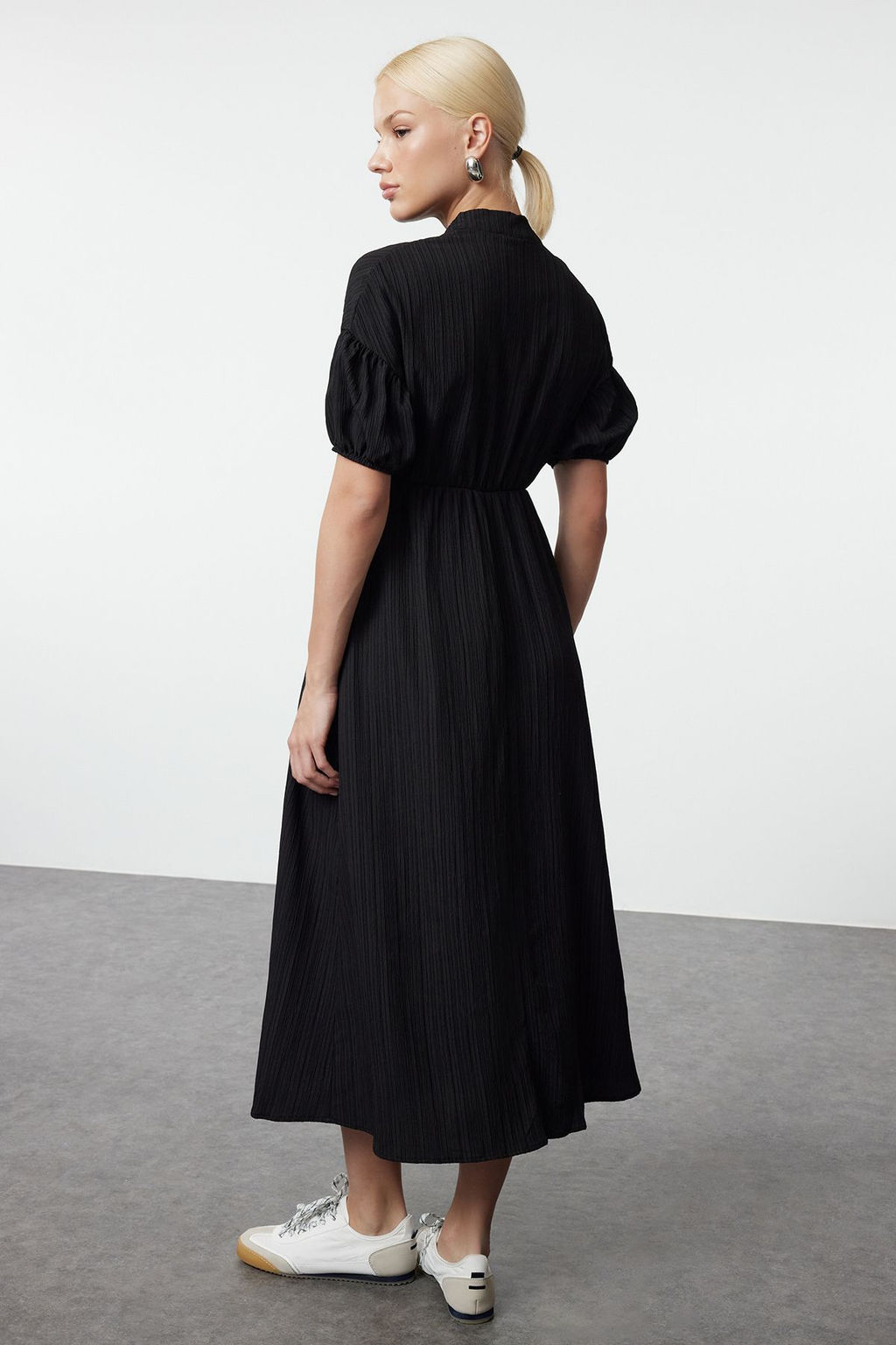 Siyah Fiyonk Detayl? Maxi Dokuma Elbise TWOSS24EL01130 - Trendyolmilla фото 5