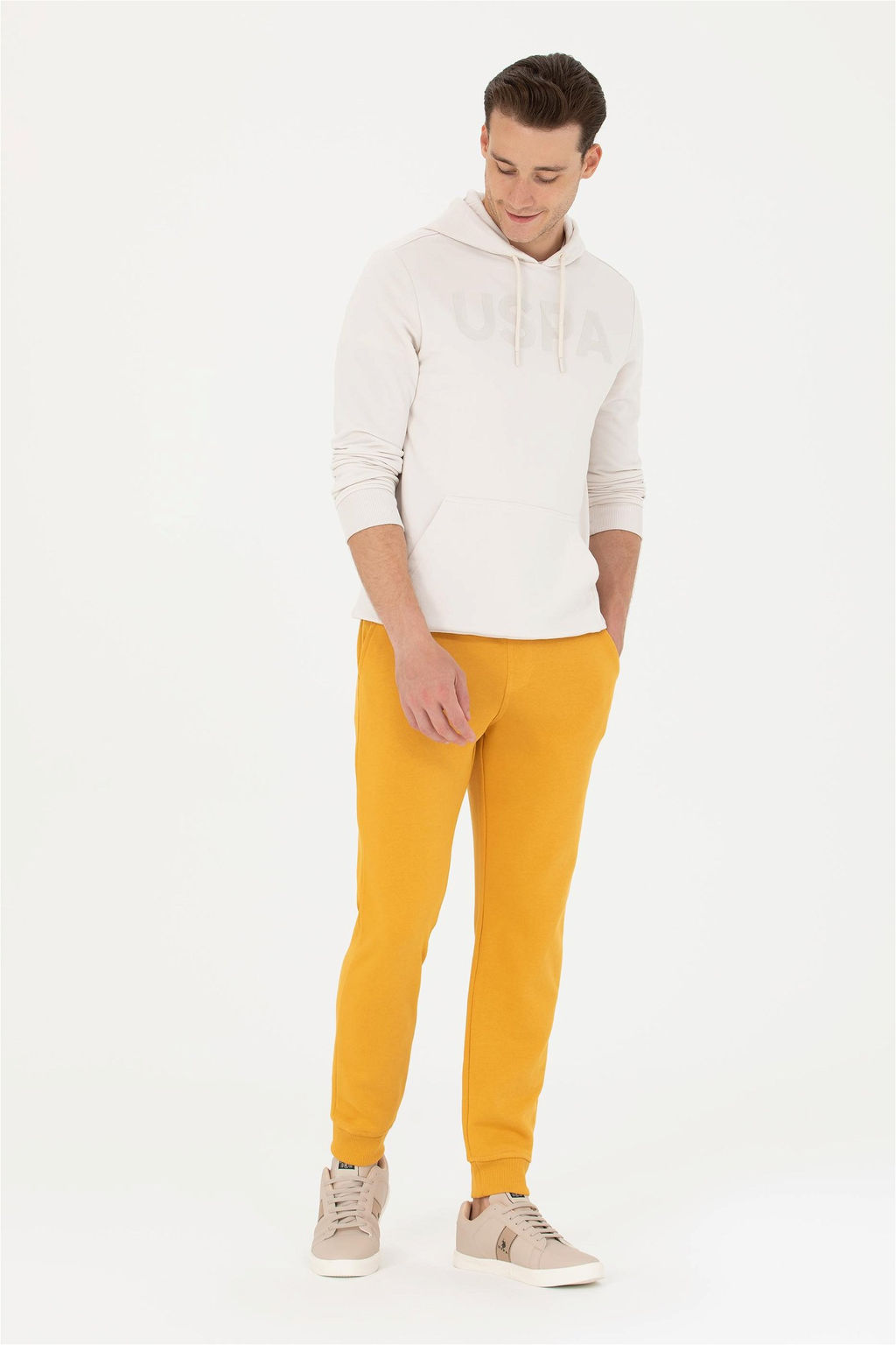 U. S. Polo Assn Мужские спортивные штаны горчичного цвета - U.s. polo assn фото 2