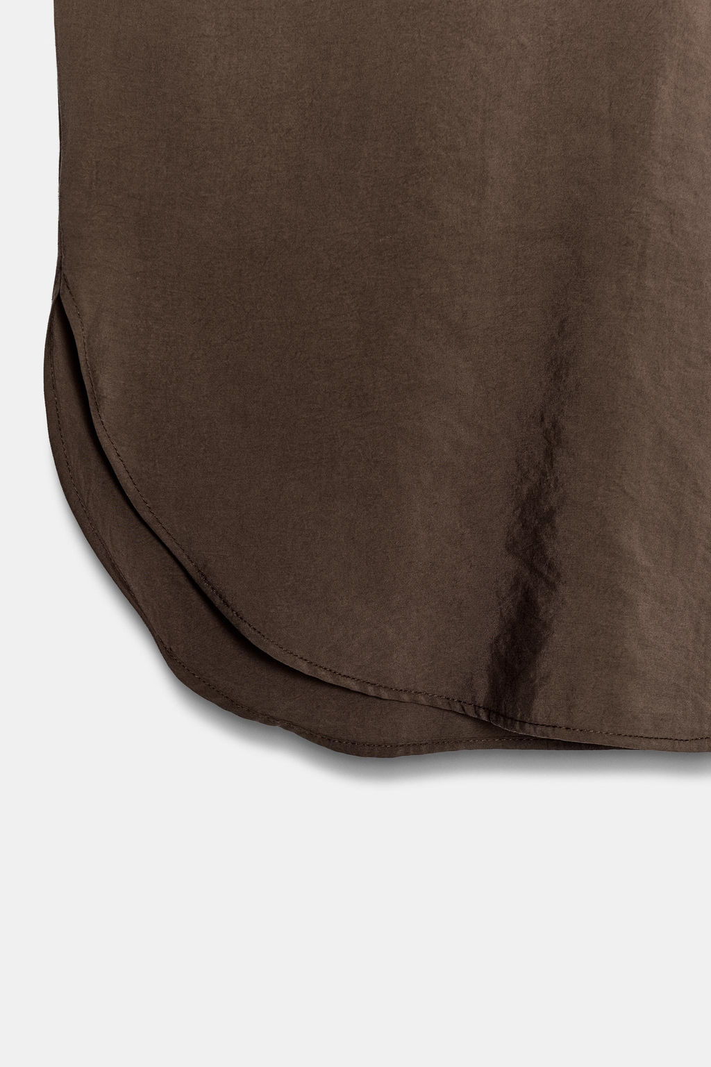 CAMISA FLUIDA MANGA CORTA / Marr?n oscuro