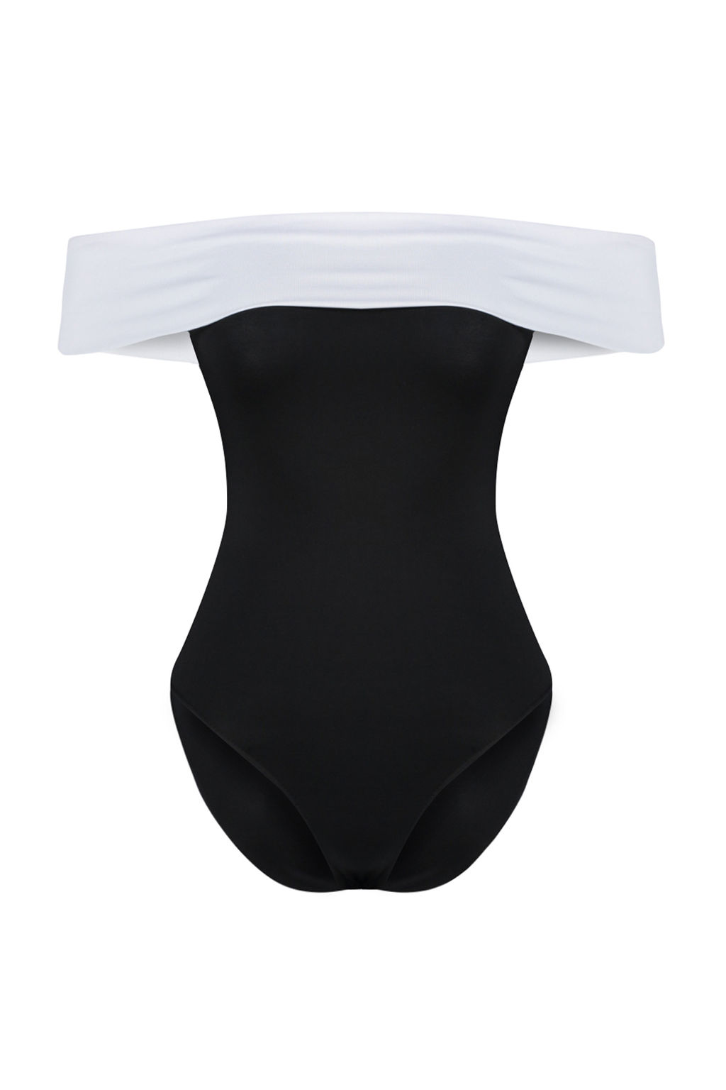 Siyah Renk Bloklu Fitted/Vucuda Oturan C?tc?tl? Esnek Orme Madonna Yaka Body TWOSS24BD00040 - Trendyolmilla фото 7