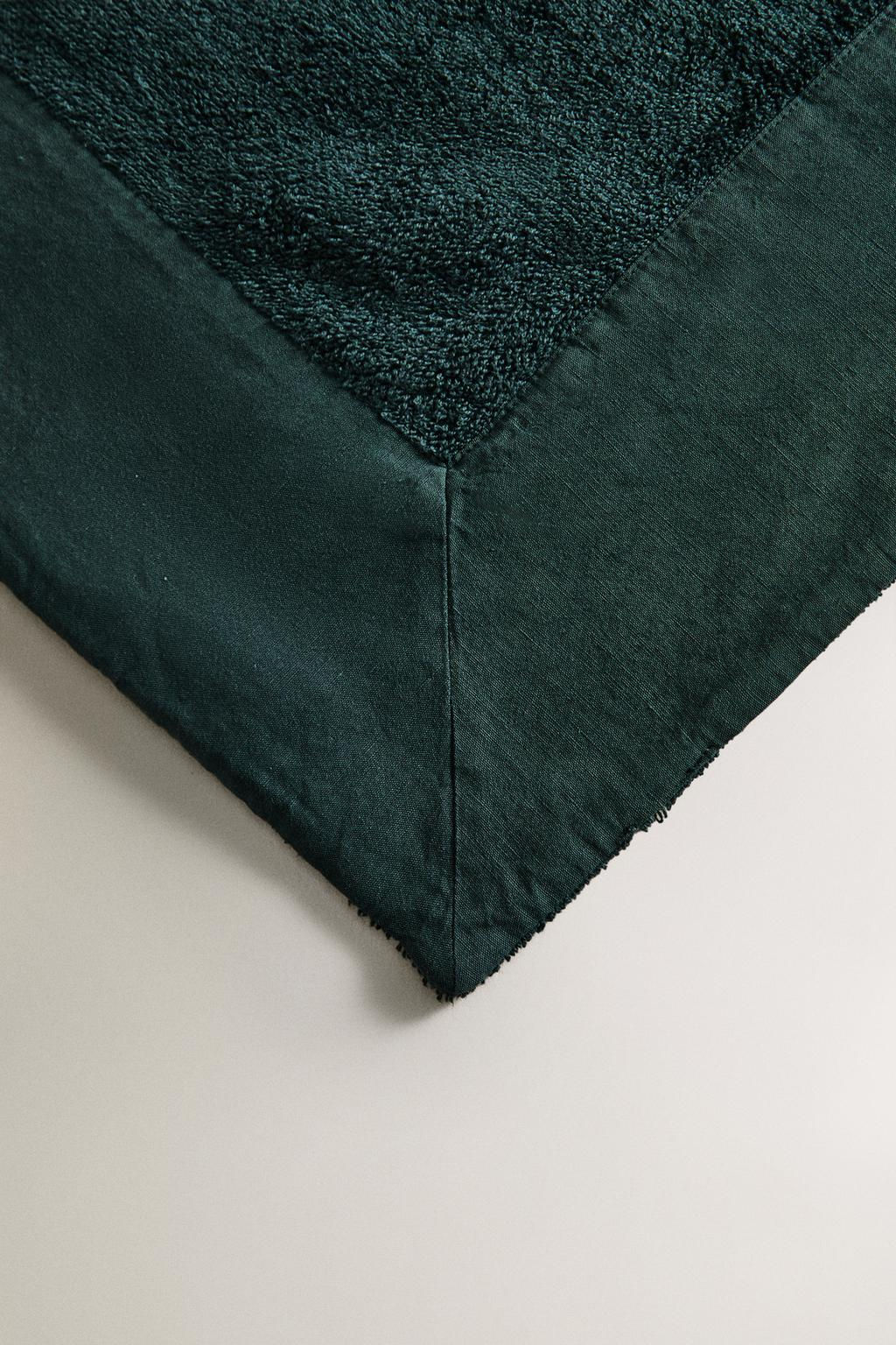 COTTON BEACH TOWEL WITH LINEN BORDER - Zara фото 4