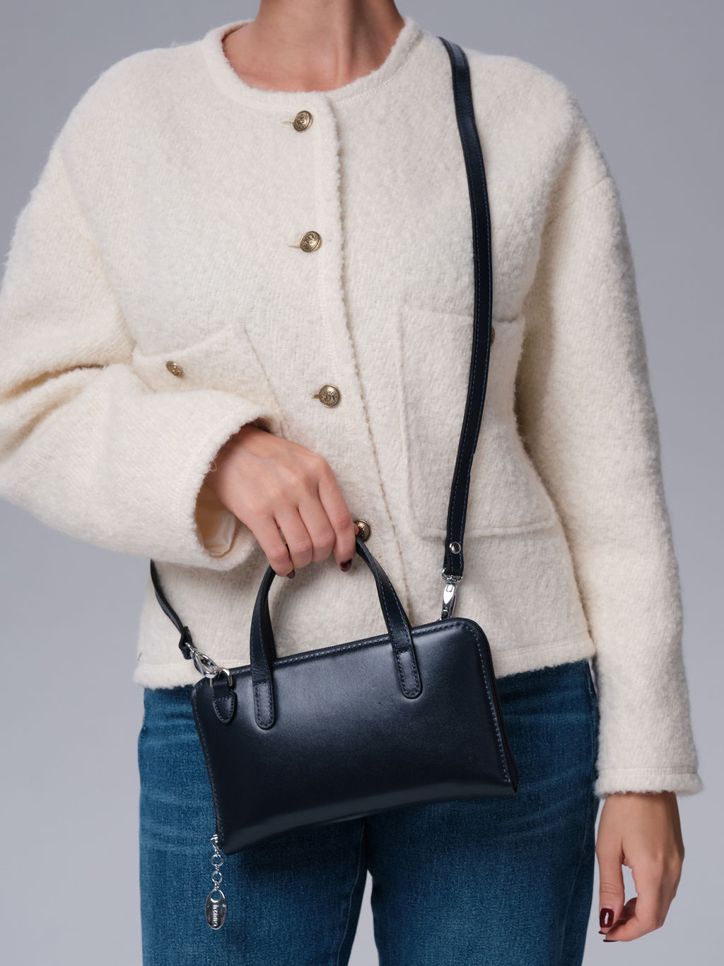 Сумка кожаная Azaro 30850 синий винтаж