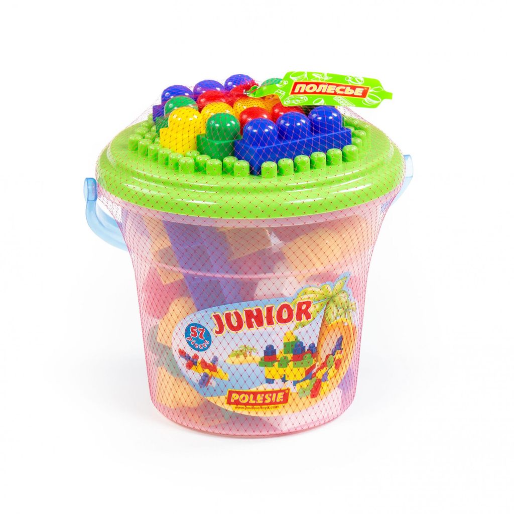 Конструктор Юниор (57 элементов) (в ведре Макси с крышкой) - Полесье фото 8