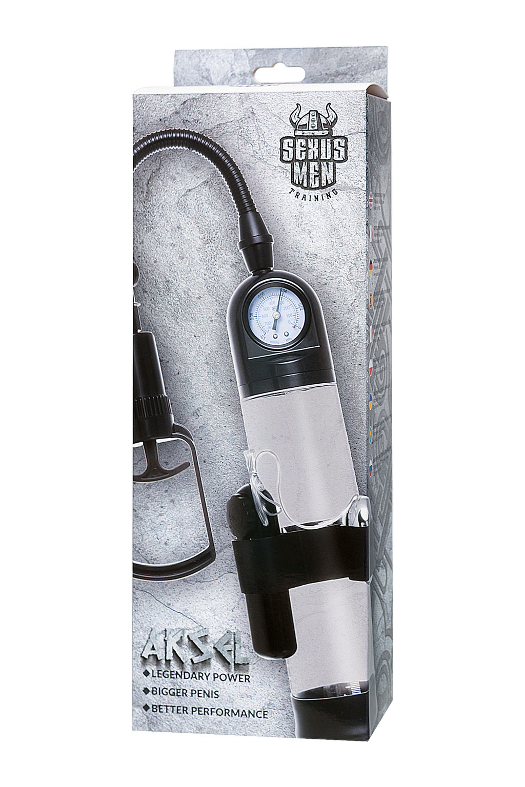 Механическая помпа Sexus Men Training Aksel, ABS-пластик, черная, 70 см  фото 7