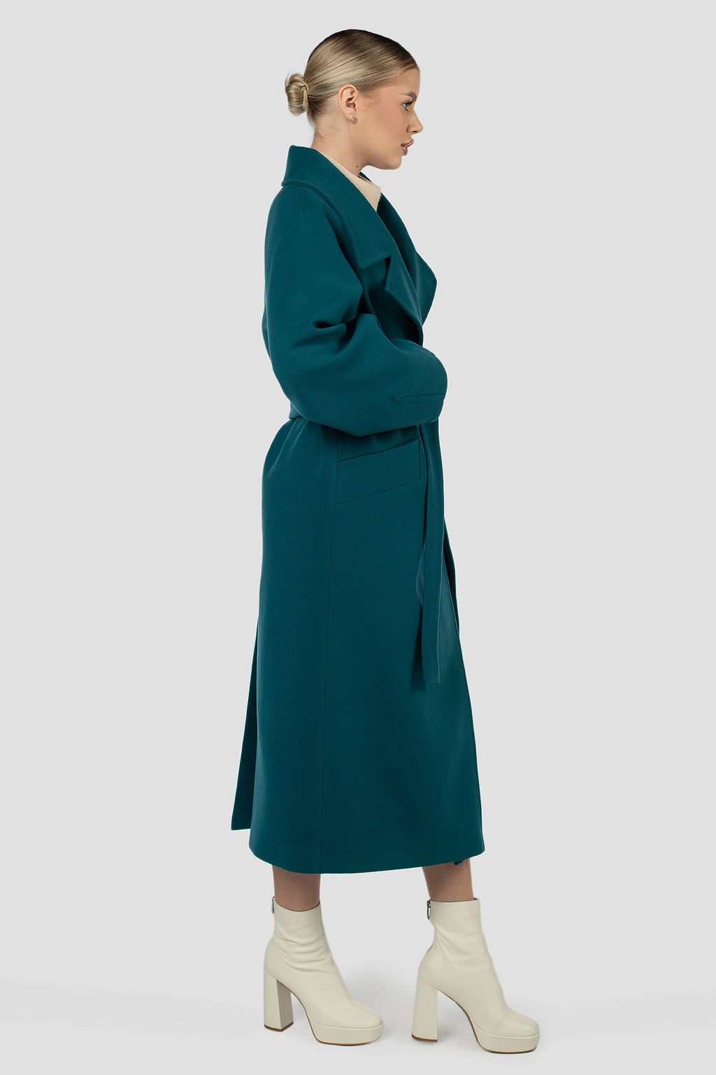 01-12073 Пальто женское демисезонное (пояс) - El podio фото 3