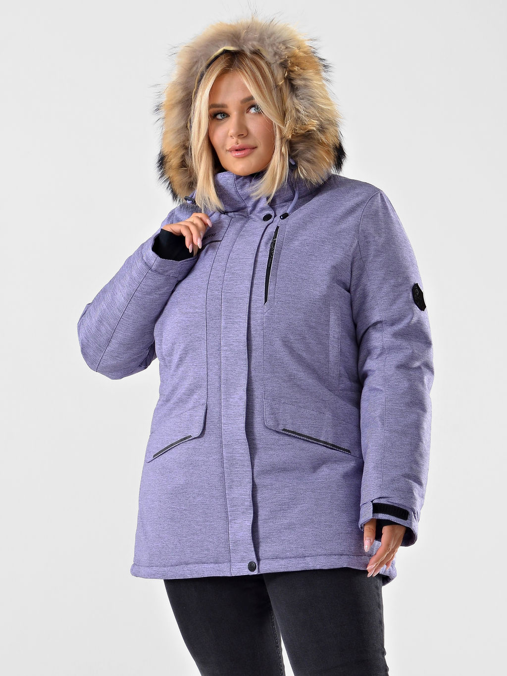 Женская городская парка / куртка Azimuth В 221/21864-1_79 Лавандовый (БР)  фото 5