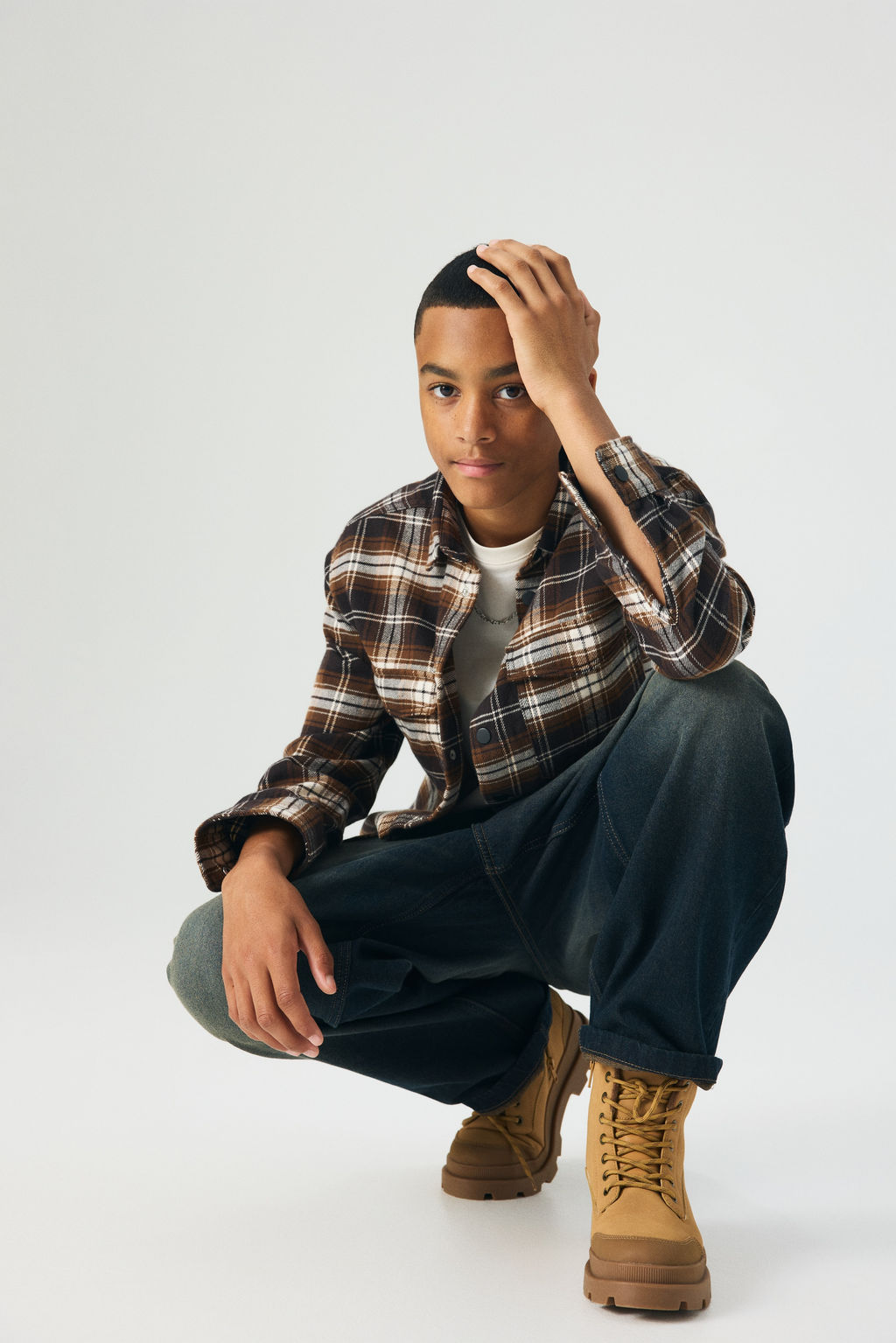 Sobrecamisa en franela de algod?n