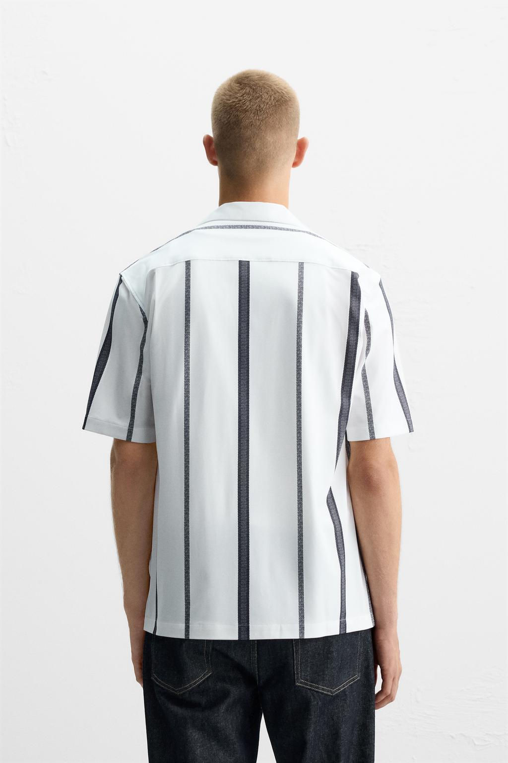 ELASTIC SHIRT WITH STRIPED PRINT - Zara фото 3