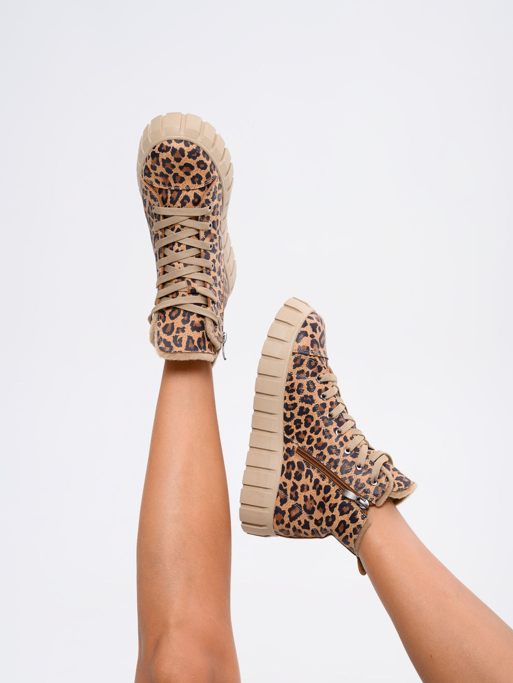 Ботинки EDART 217.91505be. Коричневый леопард/шерсть фото 11