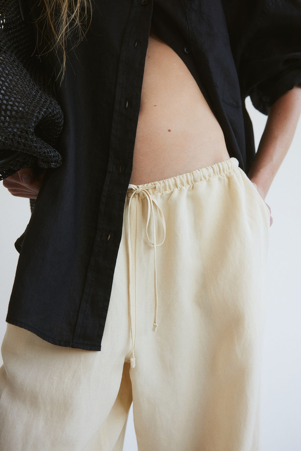 Pantalon en mezcla de lino - H&m фото 3
