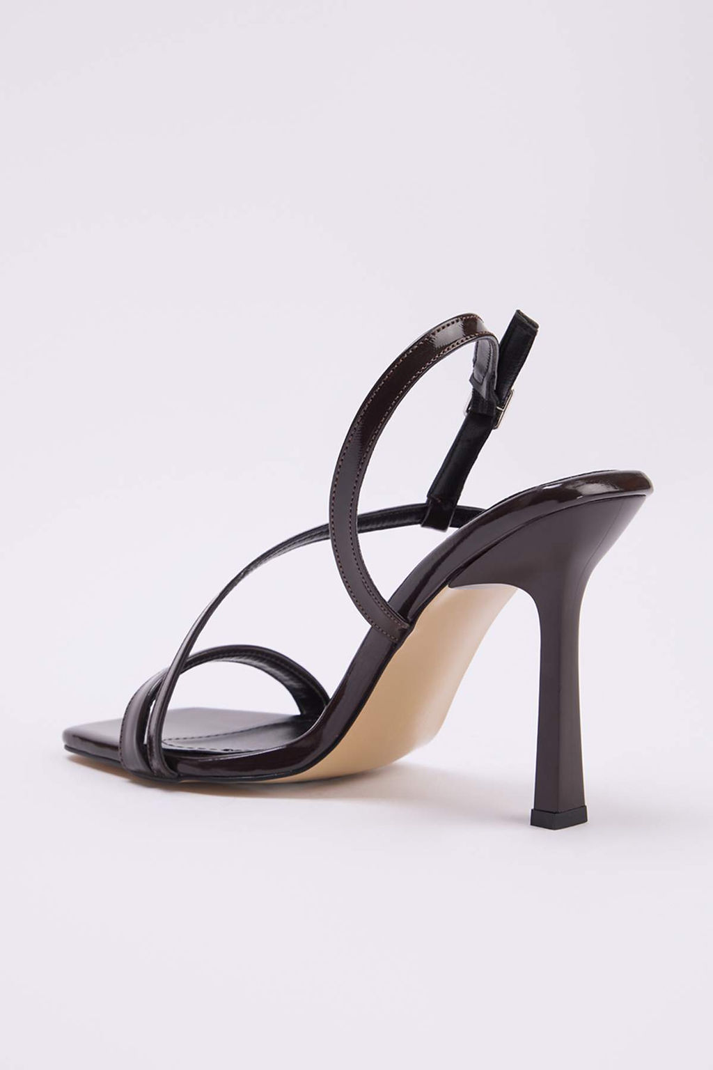 Kahverengi Rugan Bantl? Kad?n 10 cm Topuklu Sandalet TAKSS24TO00002