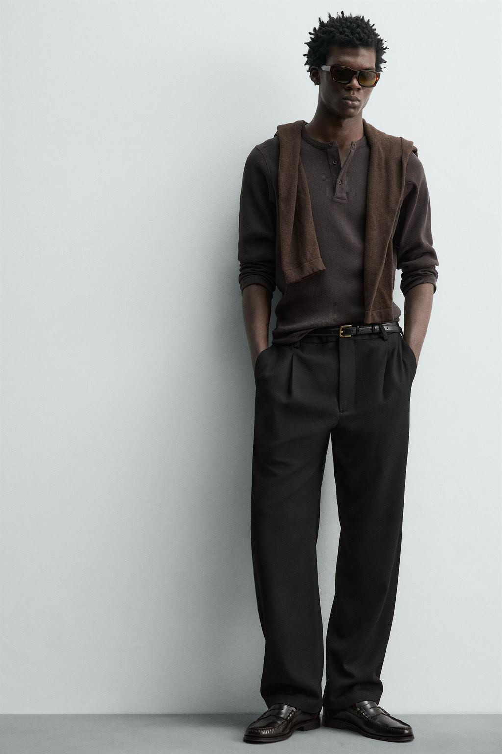 WOOL BLEND PLEATED TROUSERS - Zara фото 16