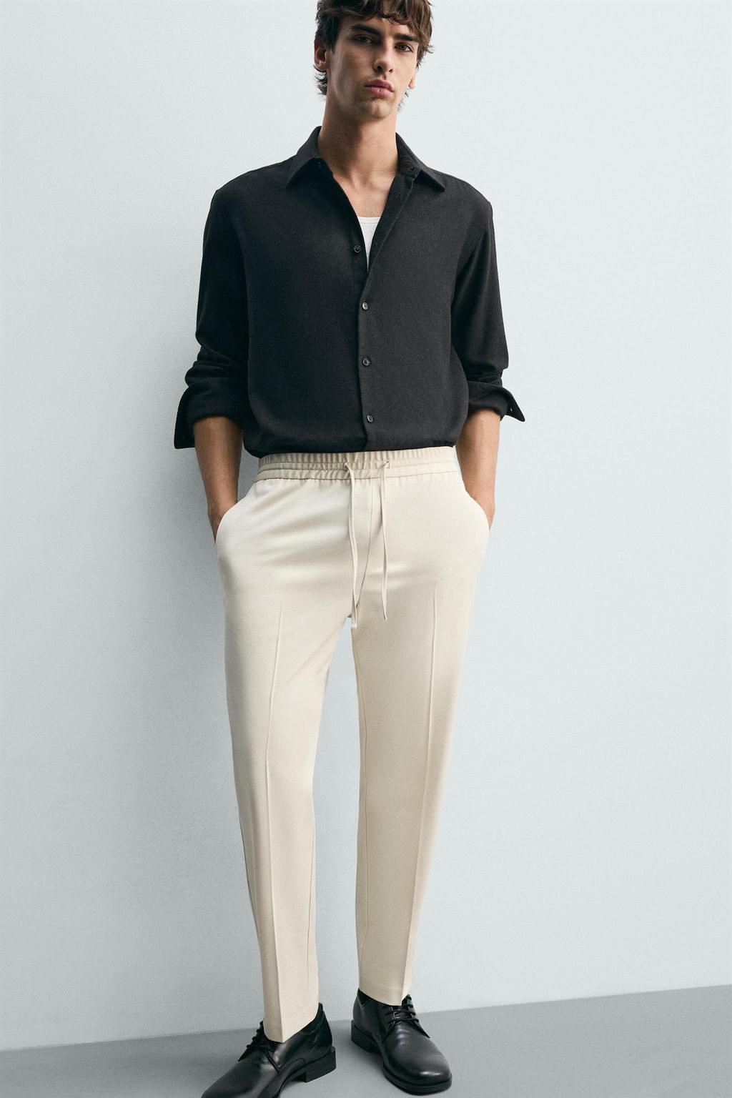 PANTAL?N CINTURA JOGGER CONFORT / Crudo medio - Zara фото 6