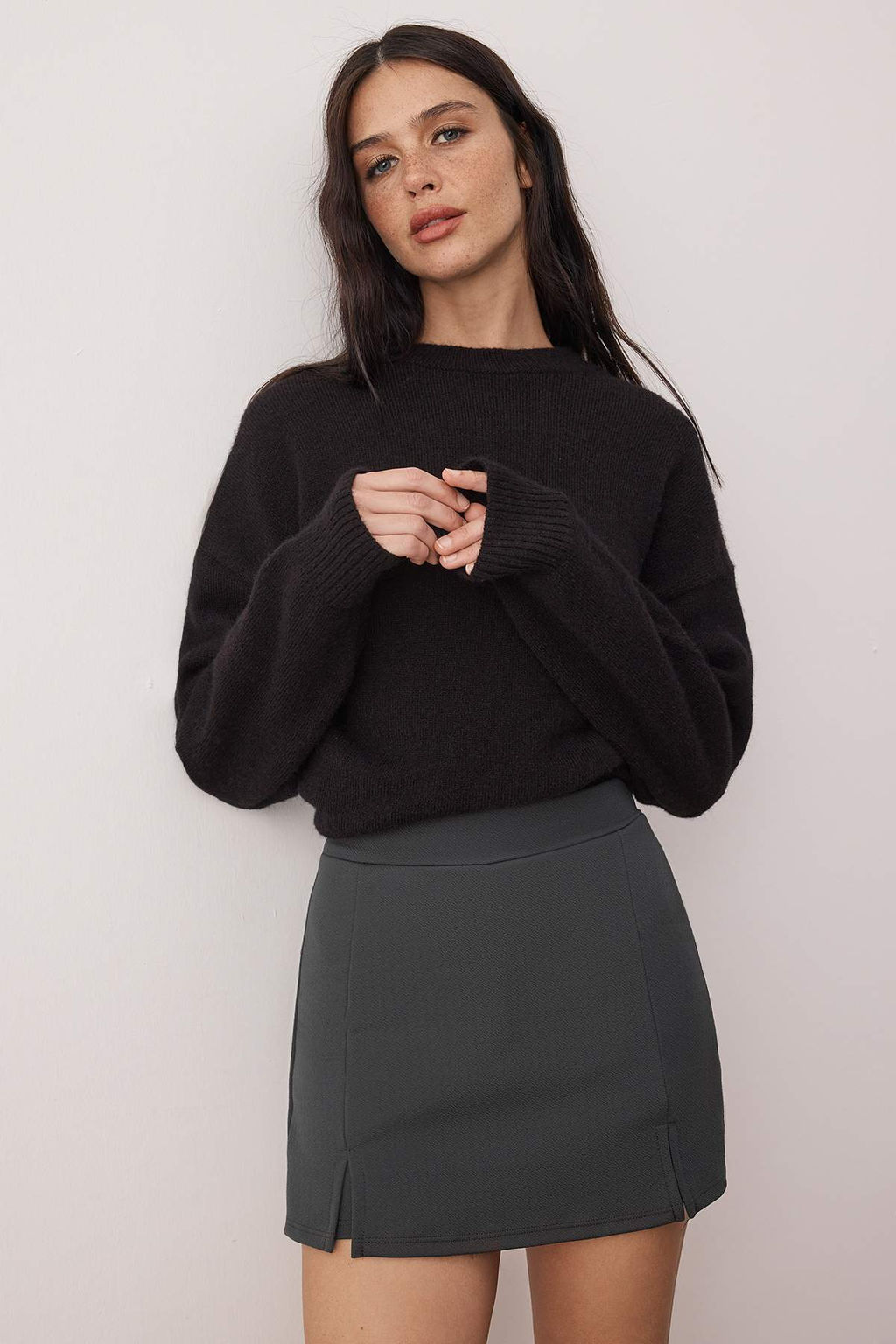 TRENDYOLMILLA Siyah Y?rtmacl? Esnek Mini Etek TWOSS24ET00212  фото 13