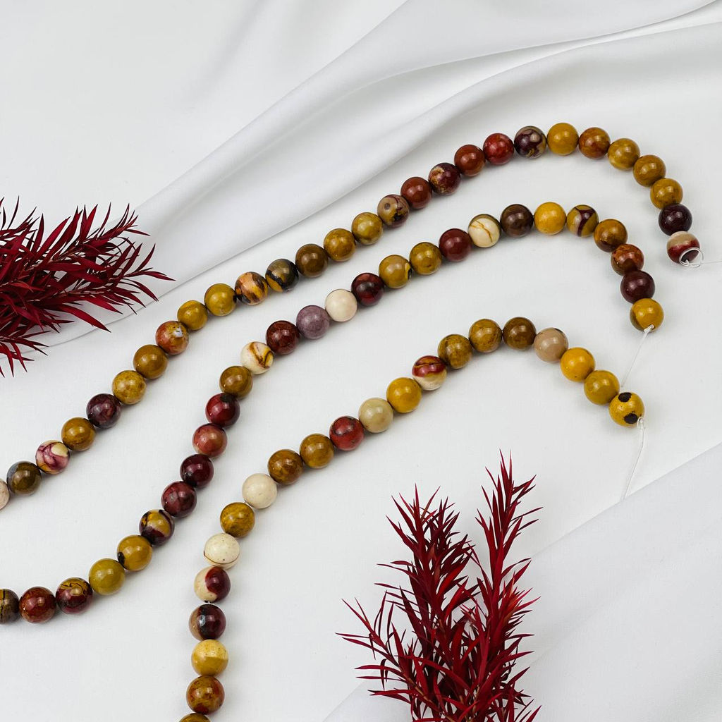 Бусины для украшений из Яшмы "Мукаит" (38 бусин)