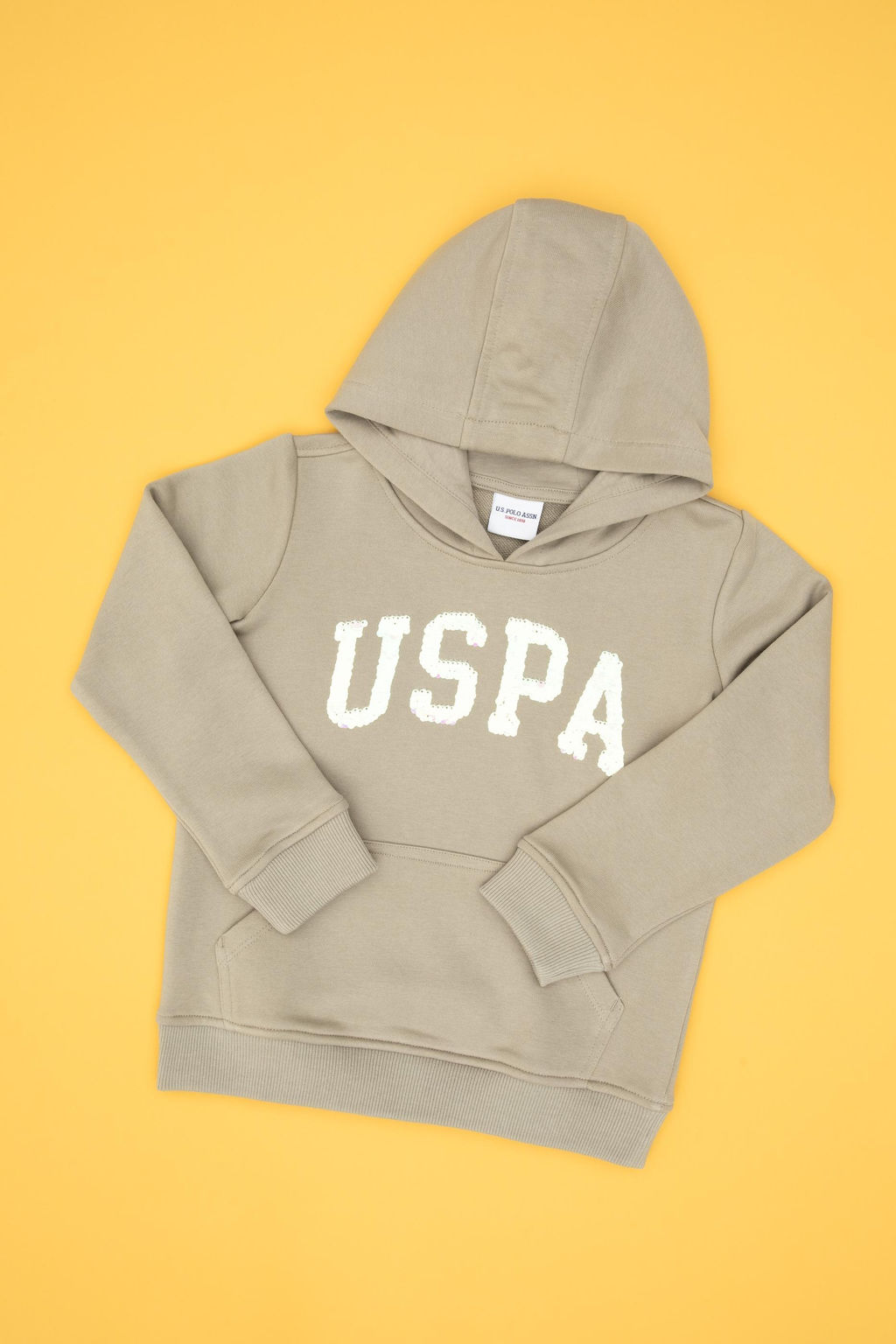 K_z _ocuk A__k Haki Payet __lemeli Kap__onlu Basic Sweatshirt Sepette S_rpriz _ndirim