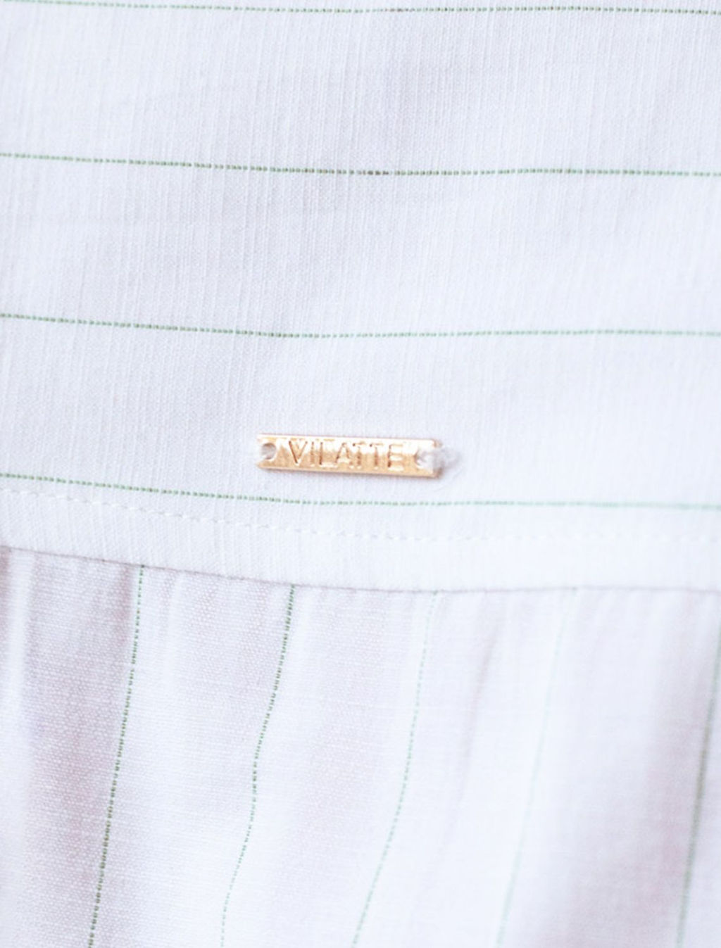 Блузка свободного силуэта в тонкую полоску из эластичного хлопка с добавлением льна - Vilatte фото 7