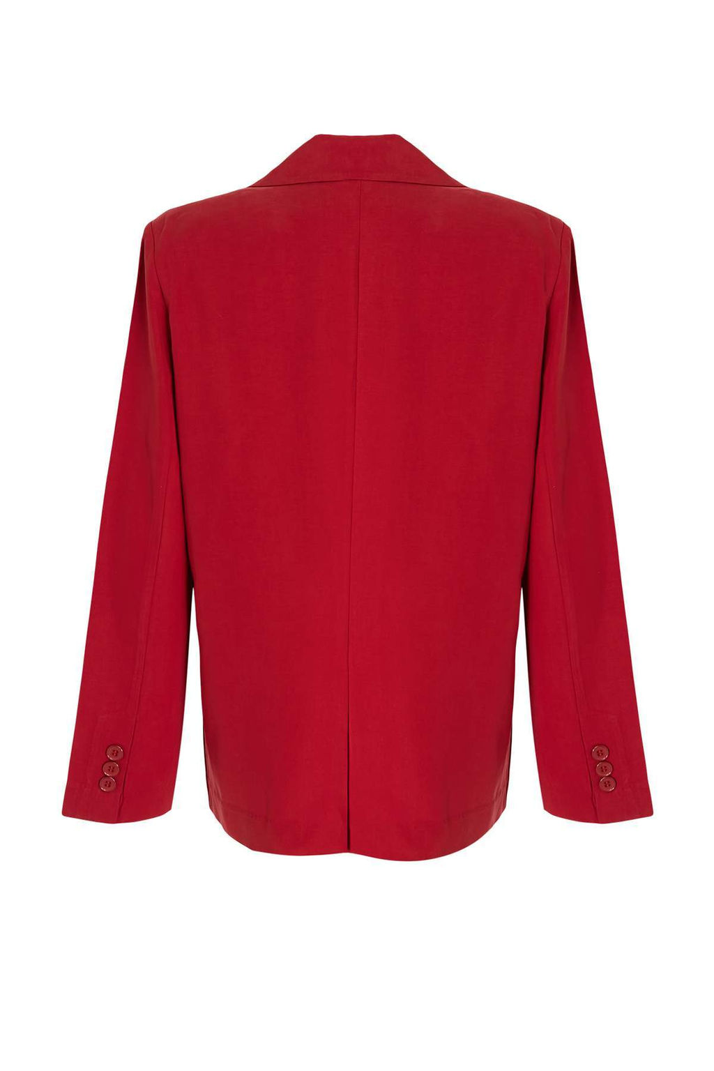 Trendyol Studio K?rm?z? Keten Gorunumlu Astarl? Dokuma Blazer Ceket TWOSS26BC00043