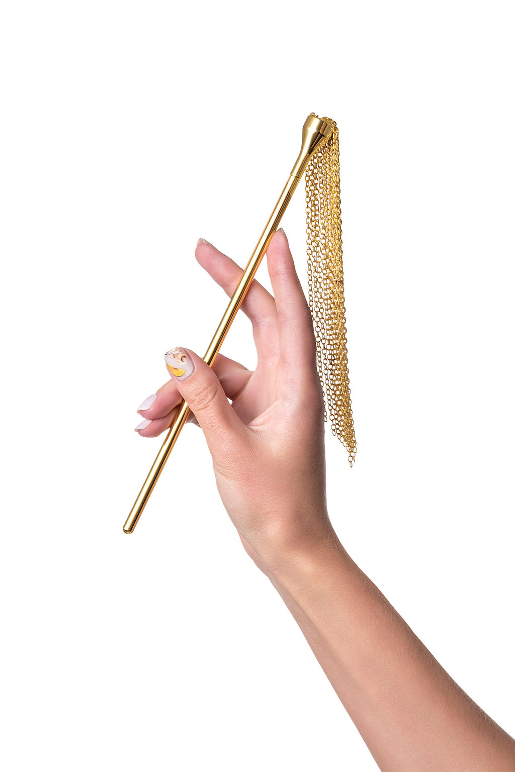 Флоггер-щекоталка TOYFA Theatre, металл, золотой, 44 см  фото 8
