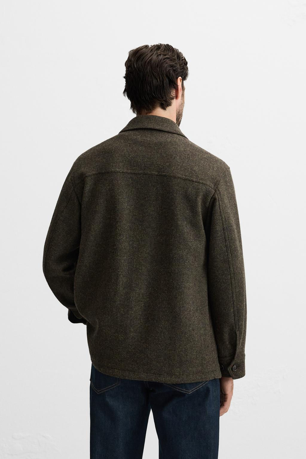 WOOL OVERSHIRT WITH POCKETS - Zara фото 3