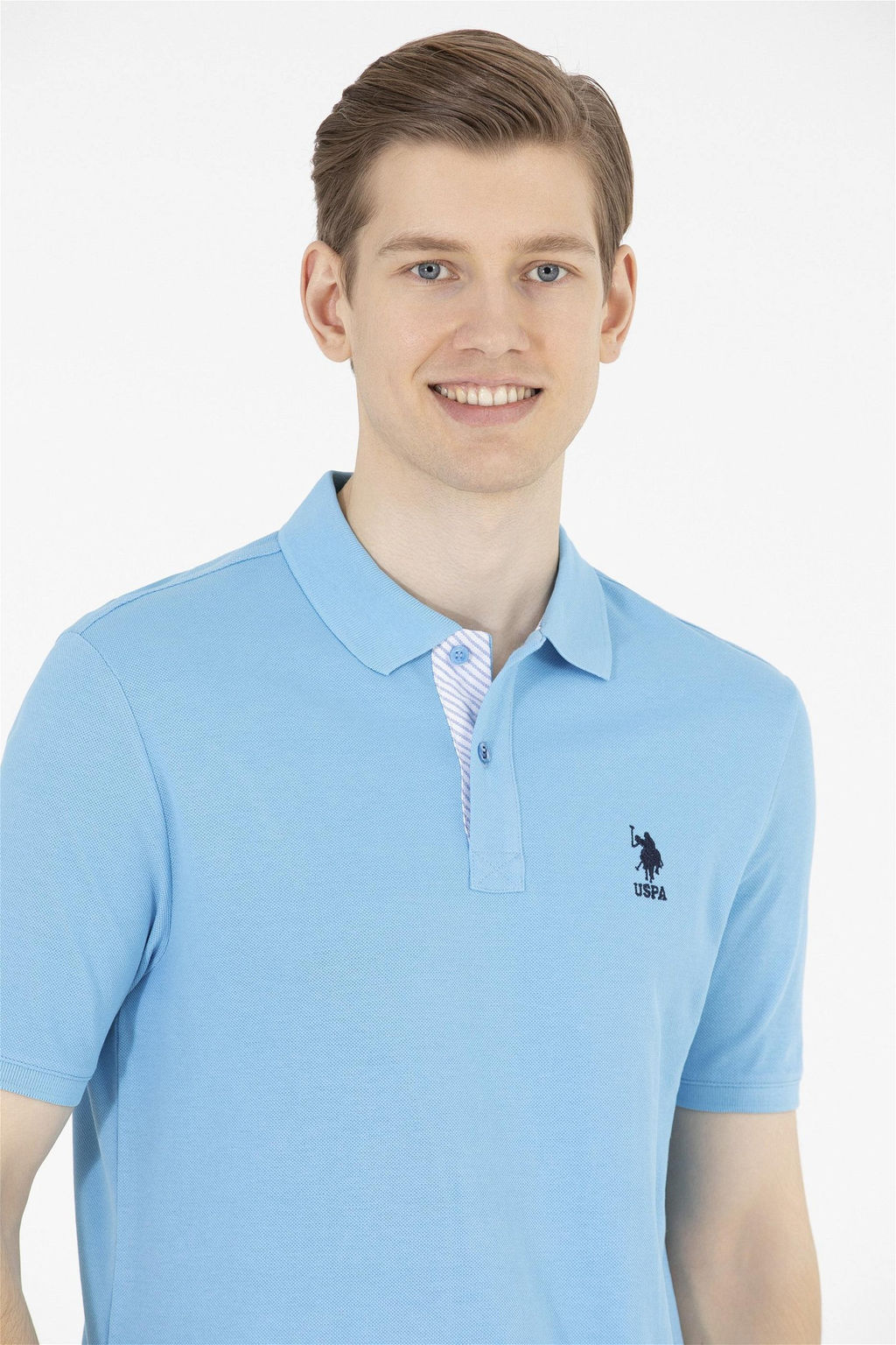 Мужская бирюзовая футболка с воротником поло Basic - U.s. polo assn фото 9