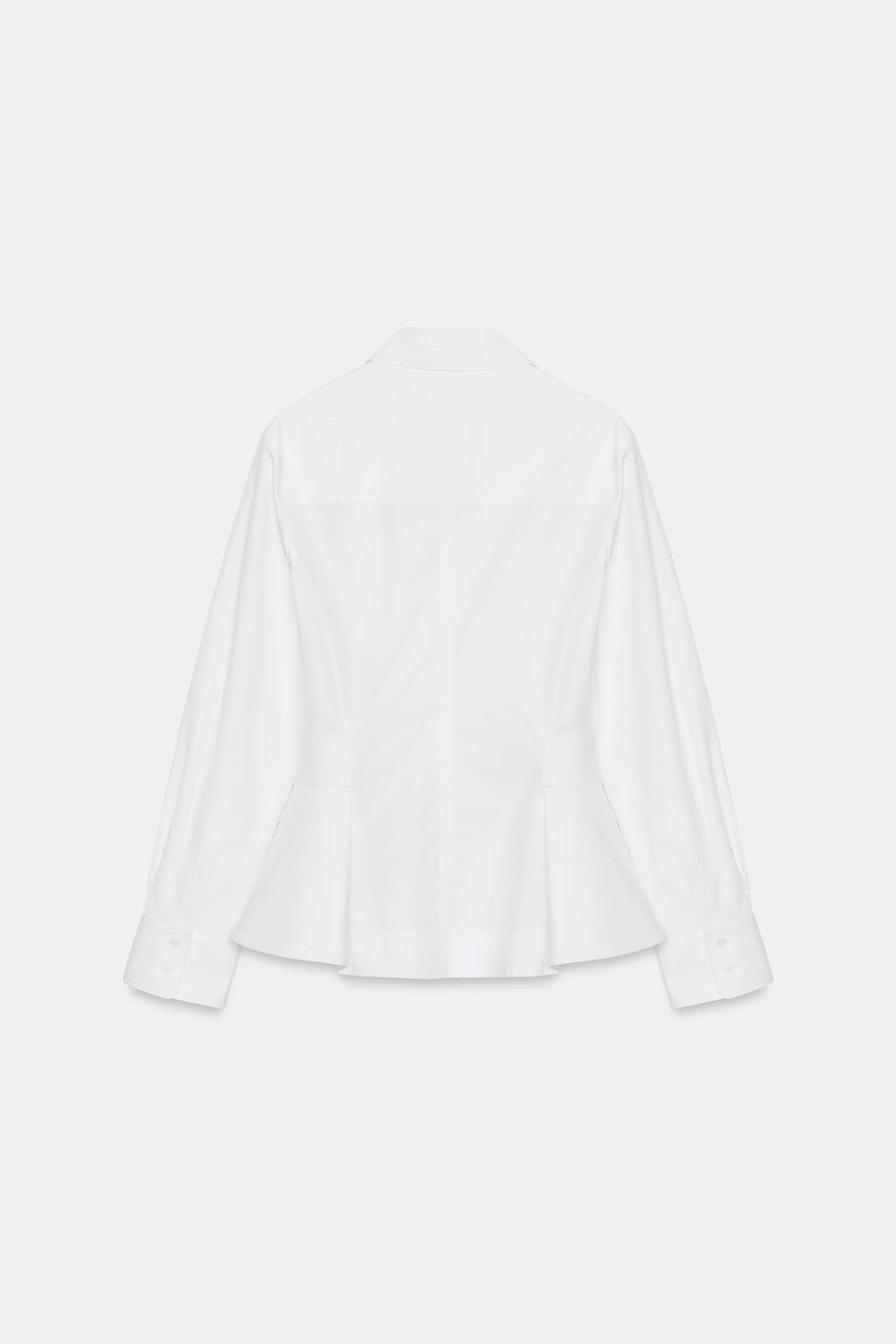 CAMISA POPEL?N PEPLUM ZW COLLECTION / Blanco - Zara фото 6