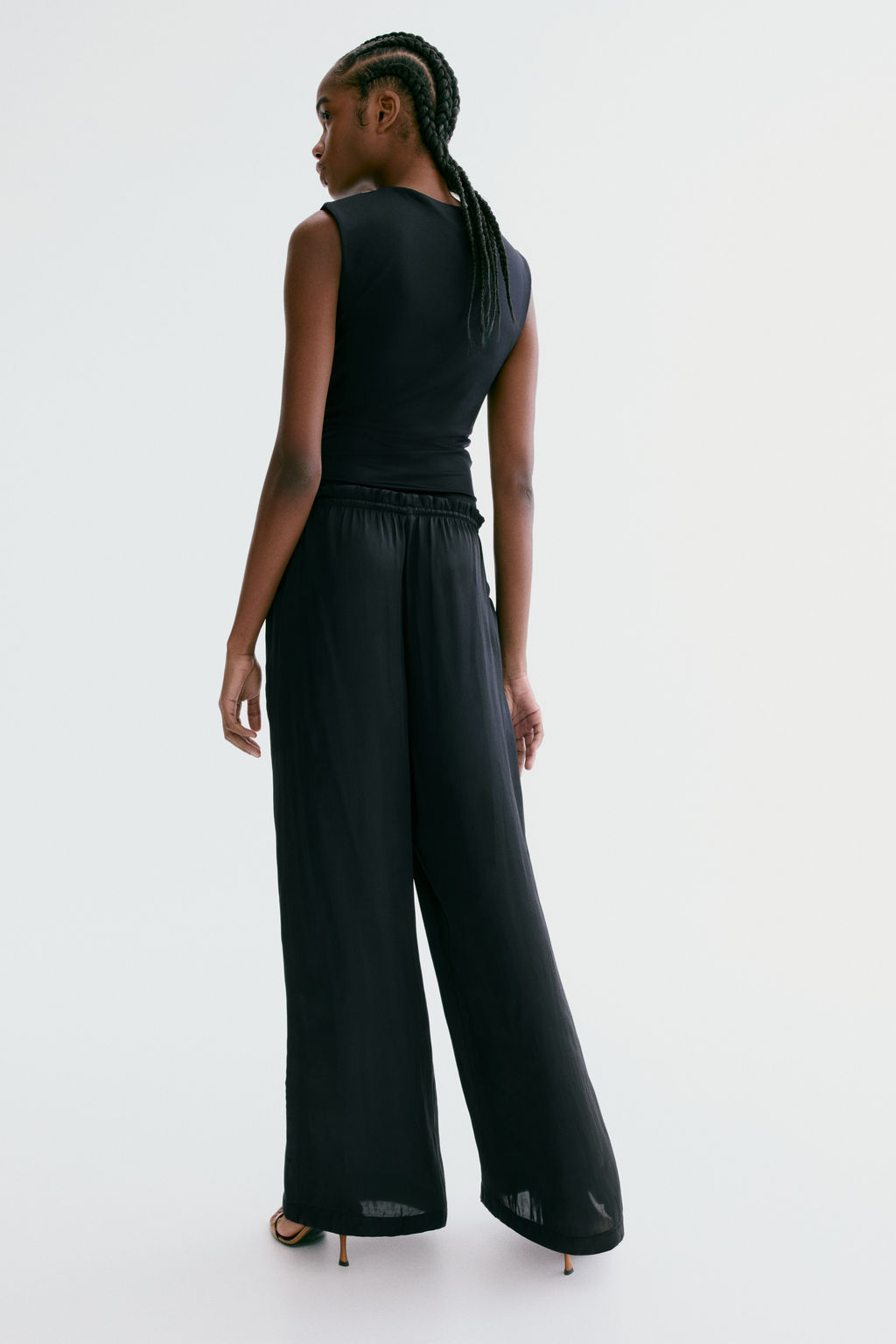Pantal?n de sat?n con cord?n de ajuste - H&m фото 7
