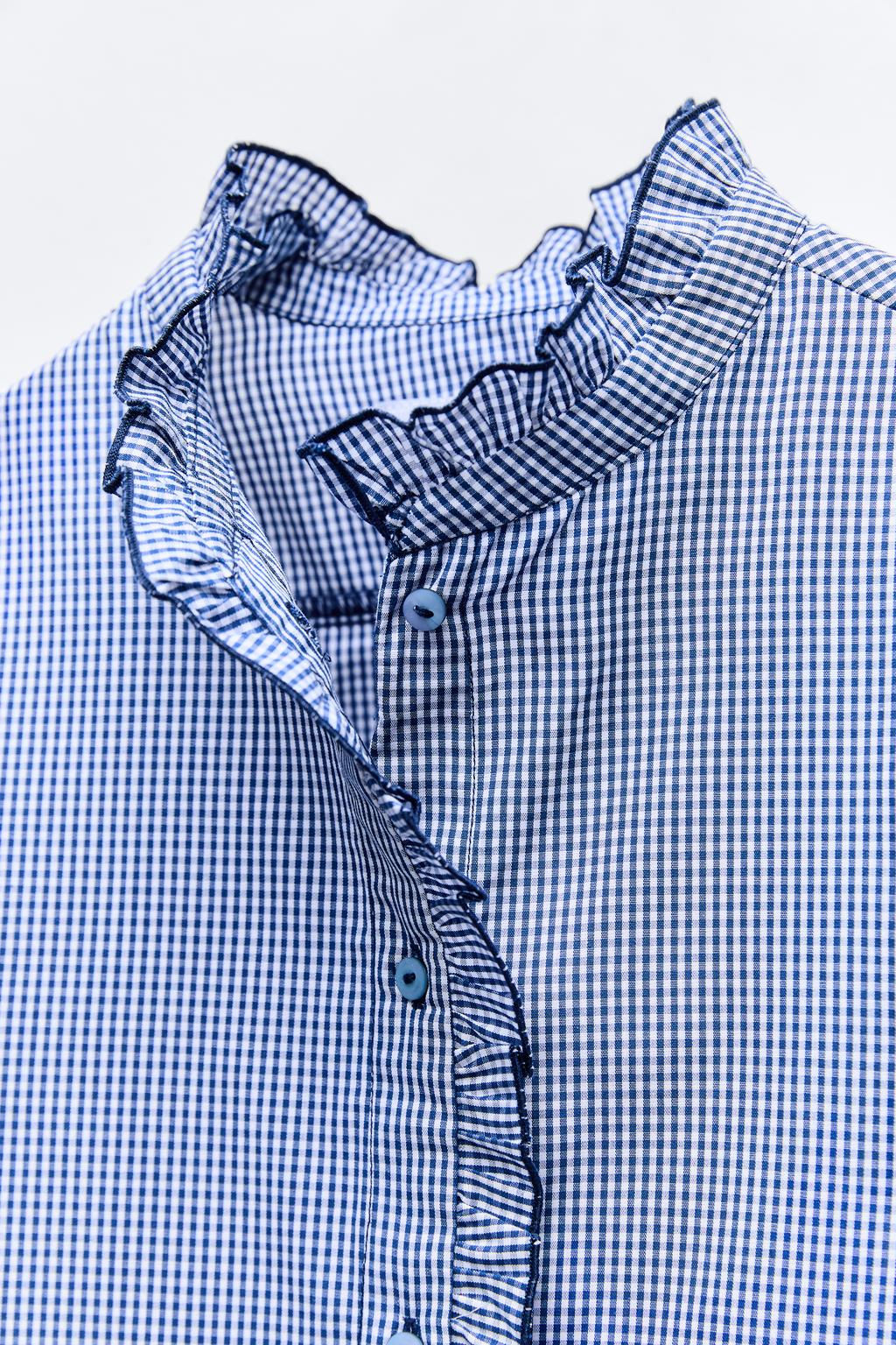GINGHAM CHECK SHIRT WITH RUFFLES - Zara фото 5