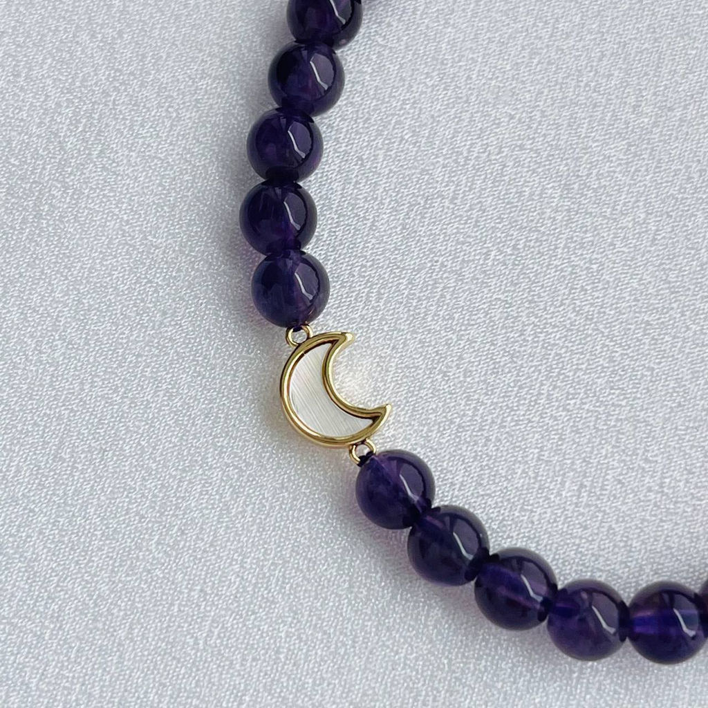 Браслет из Аметиста во вставкой Месяц 18 см - Радуга самоцветов фото 2