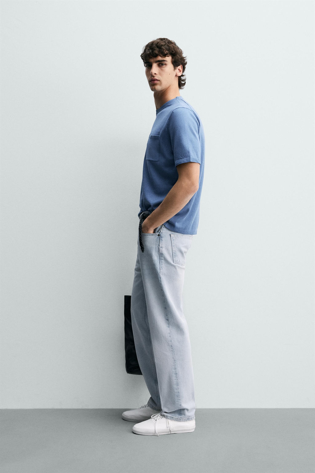 CAMISET PUNTO REGULAR FIT ALGOD?N / Azul - Zara фото 4
