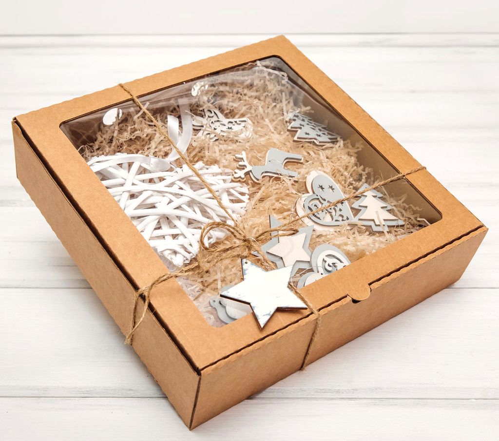 Коробка крафтовая с окошком 20*20*4 см TABOX PRO 1500 (25 шт) - No name фото 6