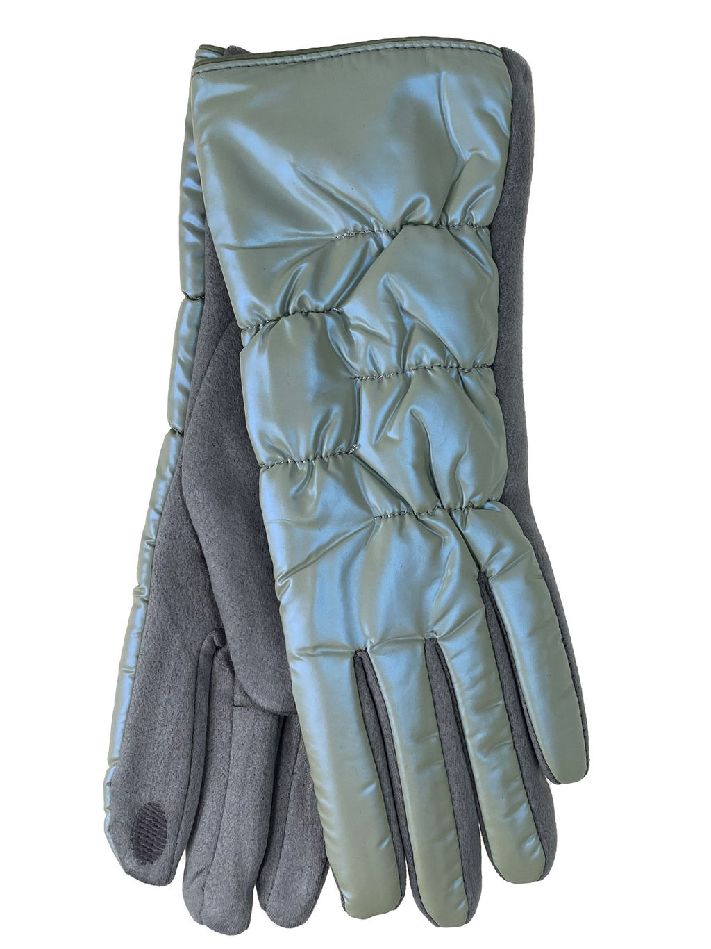 Элегантные женские перчатки из кожи и велюра, цвет шоколад - Greta фото 24