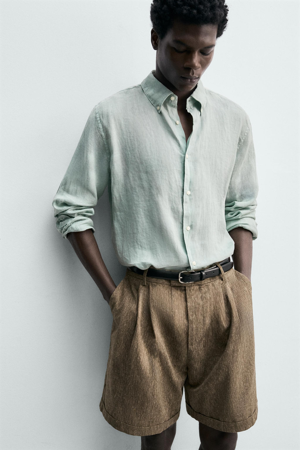 CAMISA REGULAR FIT 100% LINO / Caramelo - Zara фото 6
