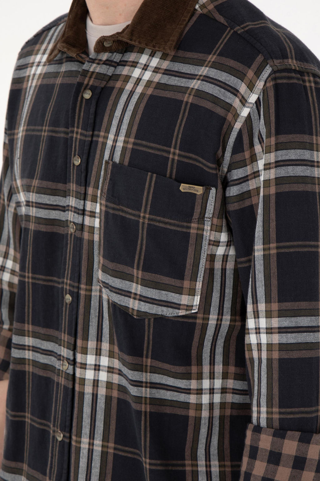 Мужская джинсовая рубашка светло-хаки Неожиданная скидка в корзине - U.s. polo assn фото 7