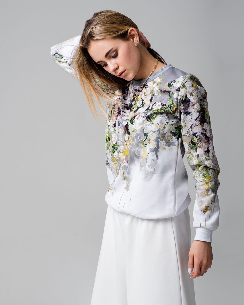 Свитшот с однотонными манжетами SWP055, джемпер - Sahar art lab фото 4