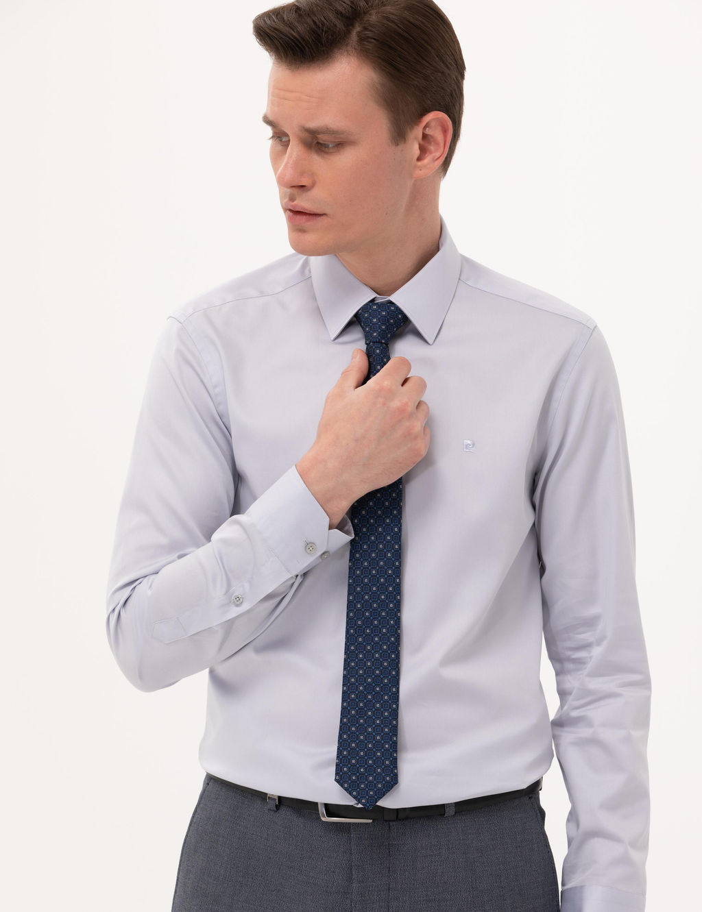 Gri Slim Fit Uzun Kollu Klasik G_mlek - Pierre cardin фото 3