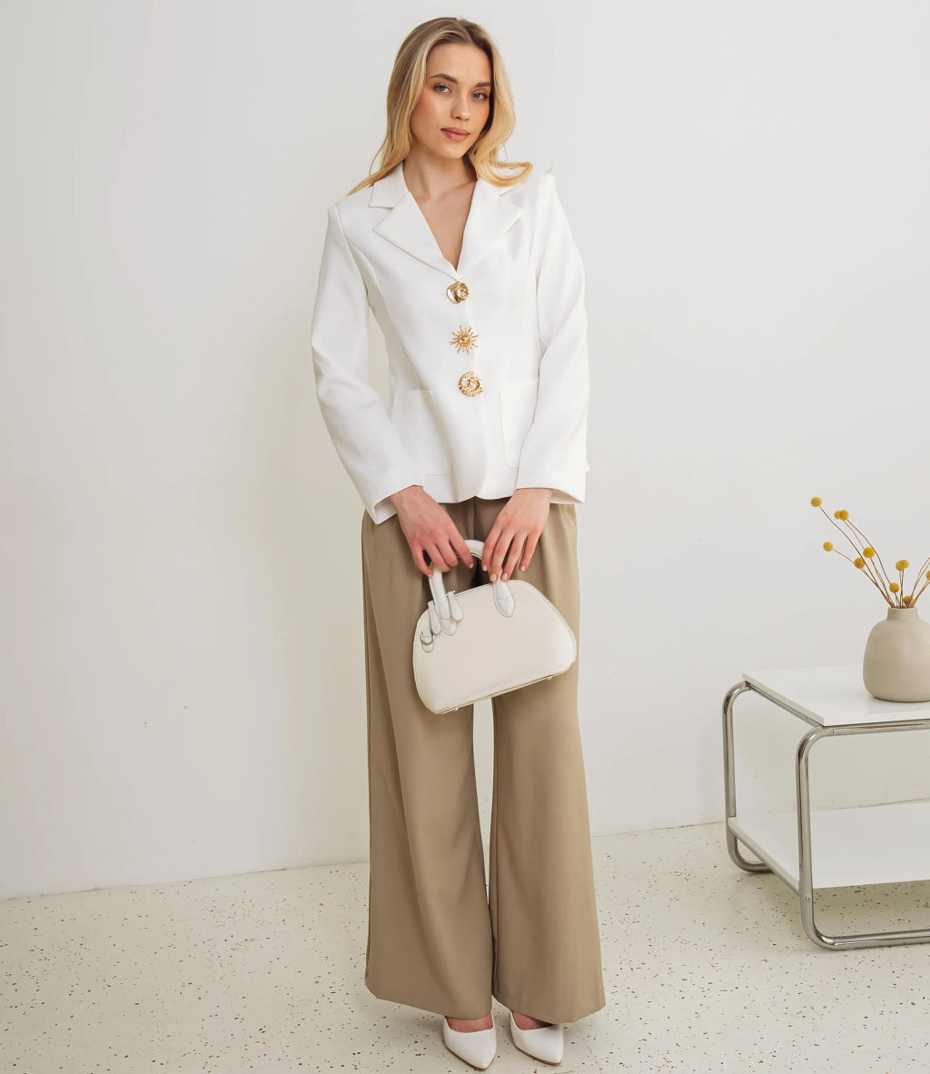 Жакет #КТ8067, белый - Dommod фото 4