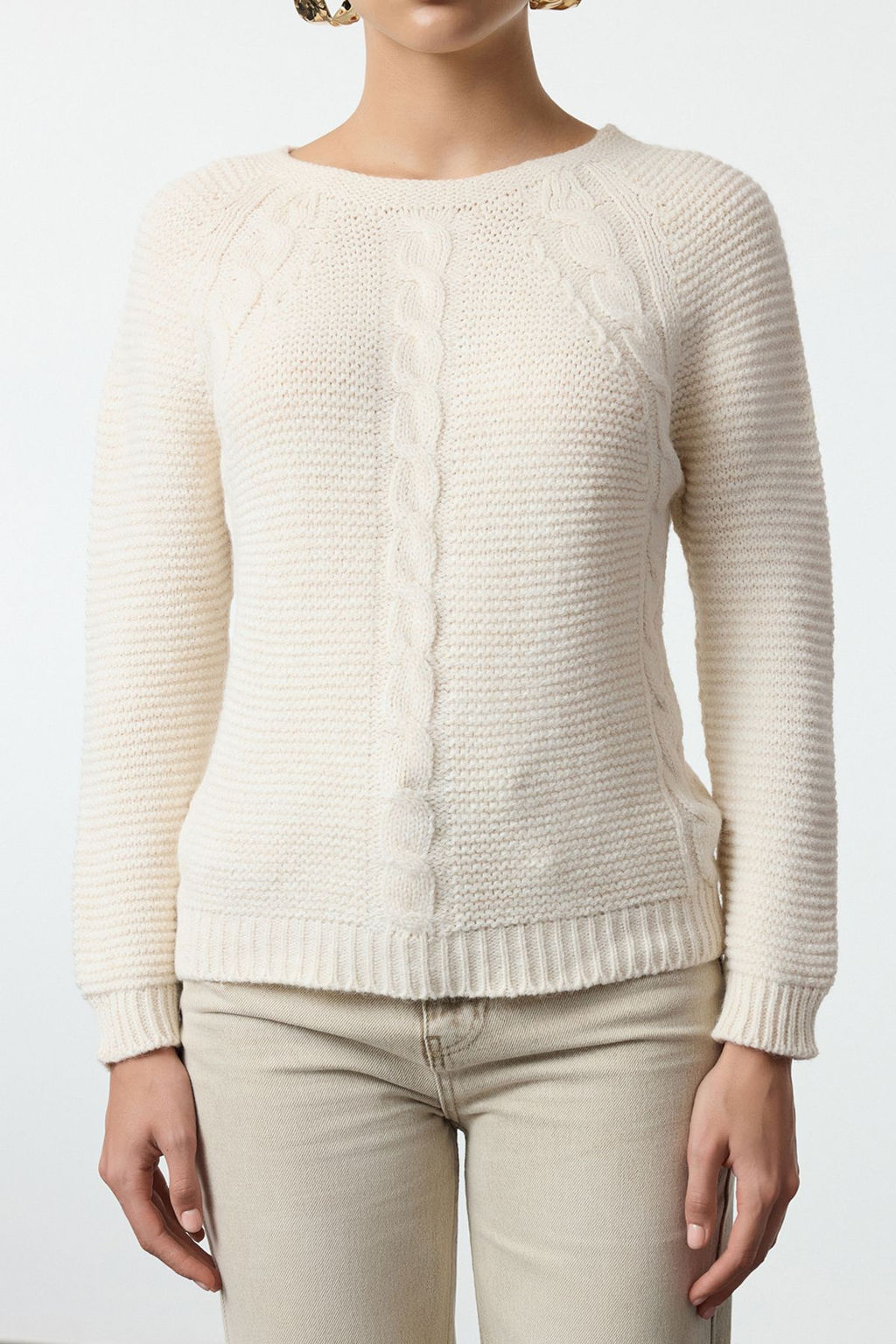 Zumrut Yesili Yumusak Dokulu Sac Orgulu Dikissiz Triko Kazak TWOAW25KZ00047 - Trendyolmilla фото 9