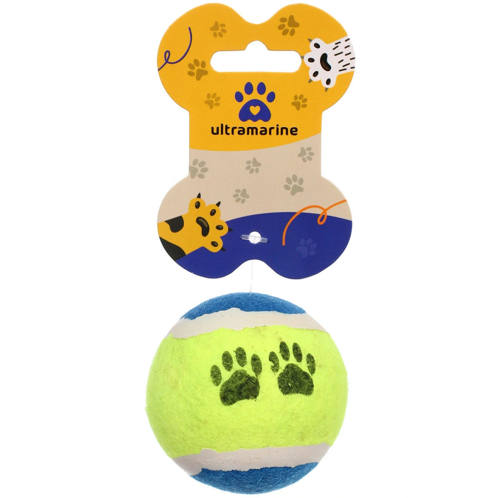 Цена за 6 шт. Мяч для активных игр "Счастливый хвост!", цвет синий/салатовый, d-6см