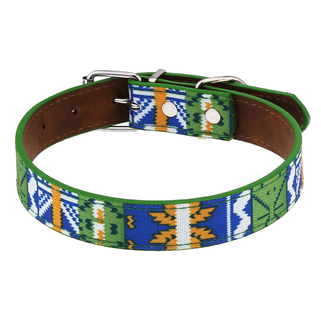 Пэт тойс (Pet toys) Ошейник для собаки Этно 2,4х51см, металлическая застежка, основа-под кожу, верх-полиэстер, металл декор, на картоне, цвета в ассортименте: сине-черный, желто-зеленый, фуксия, фиолетовый (Китай)