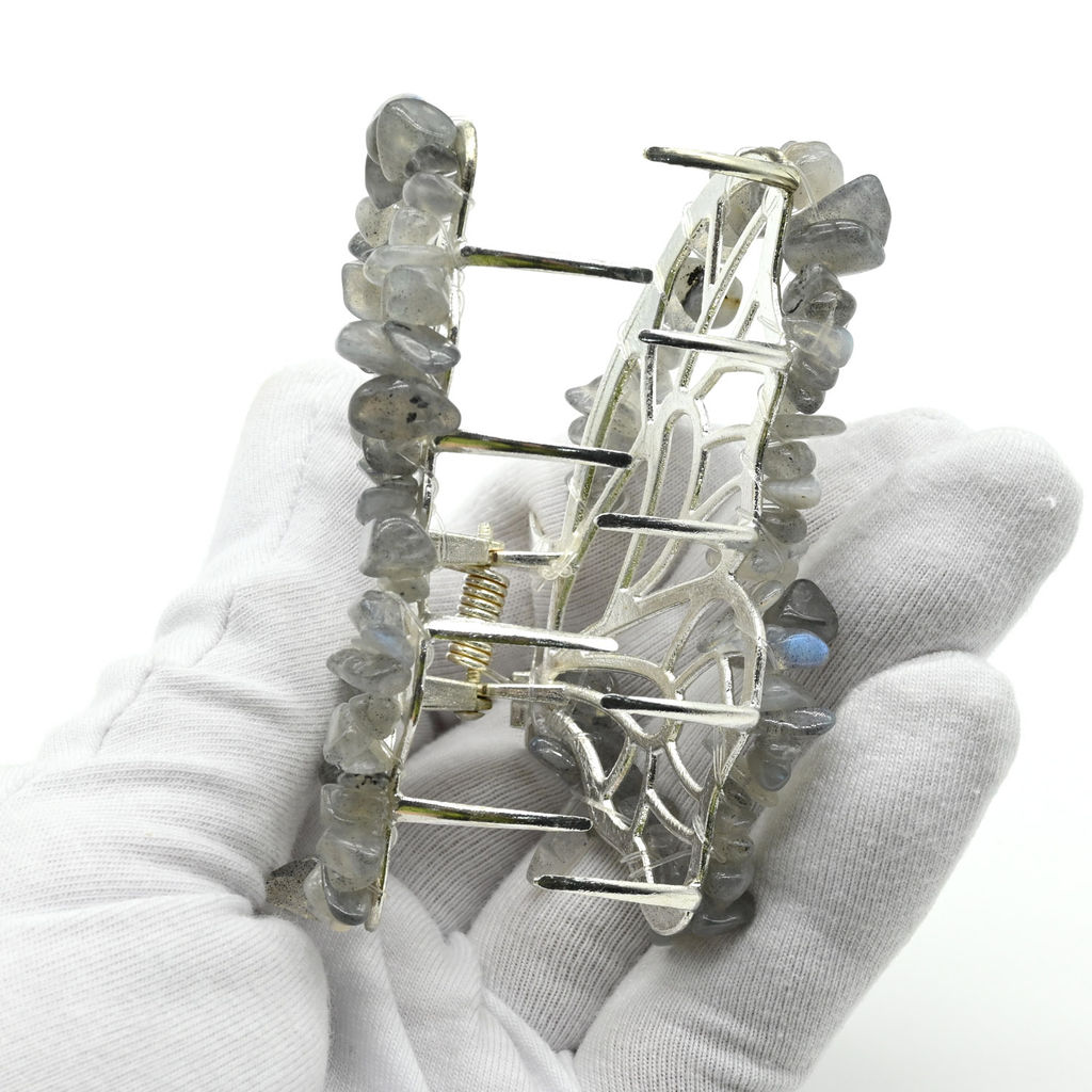 Заколка краб для волос бабочка с лабрадором 8*3,5*5см