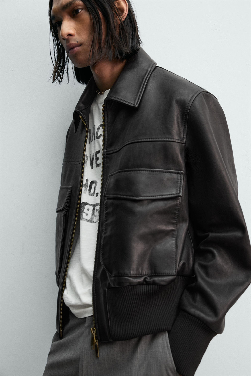 LIMITED EDITION CROPPED LEATHER JACKET - Zara фото 14